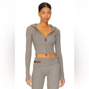 Frankie’s Bikinis Cable Knit Set in Dark Pearl
